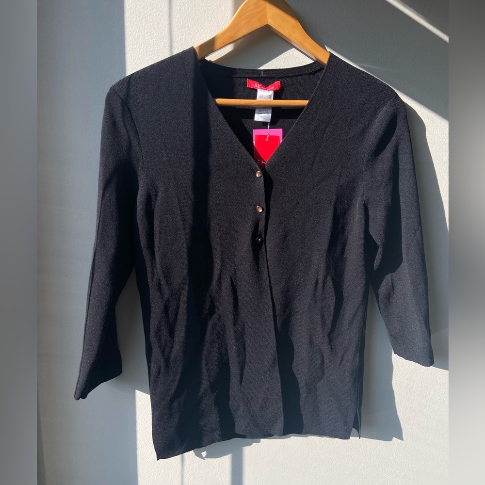 Anne Klein petite black cardigan NWT